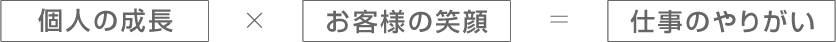 個人の成長×お客様の笑顔＝仕事のやりがい